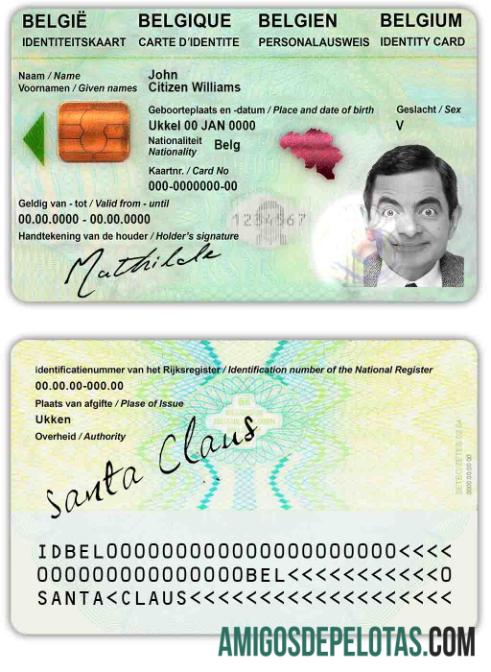 Amostra de identificação da Bélgica